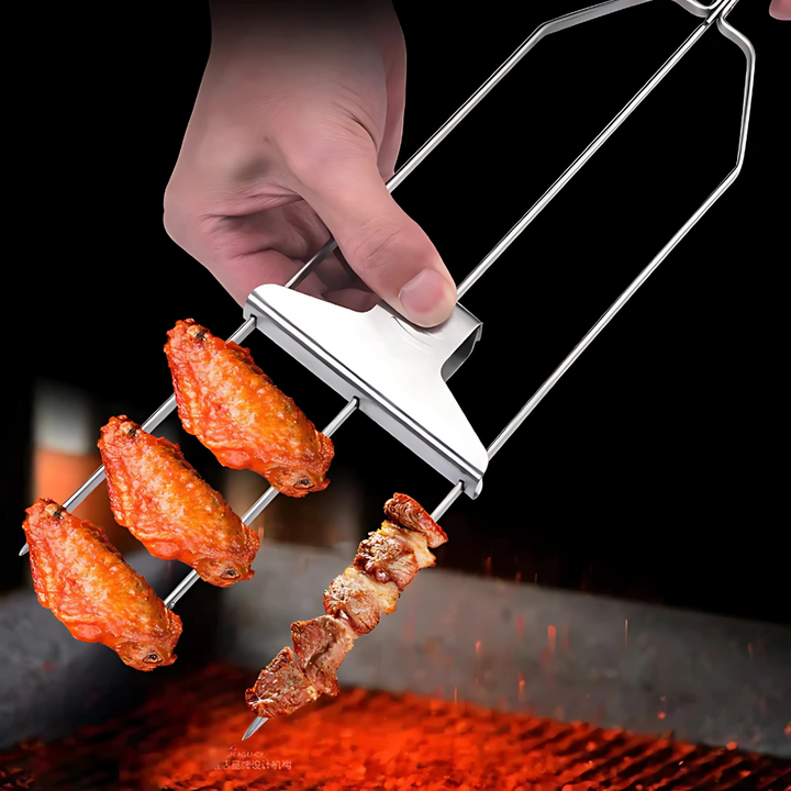 Skanto | Rustfritt Stål BBQ Spyd Triple Grill Verktøy