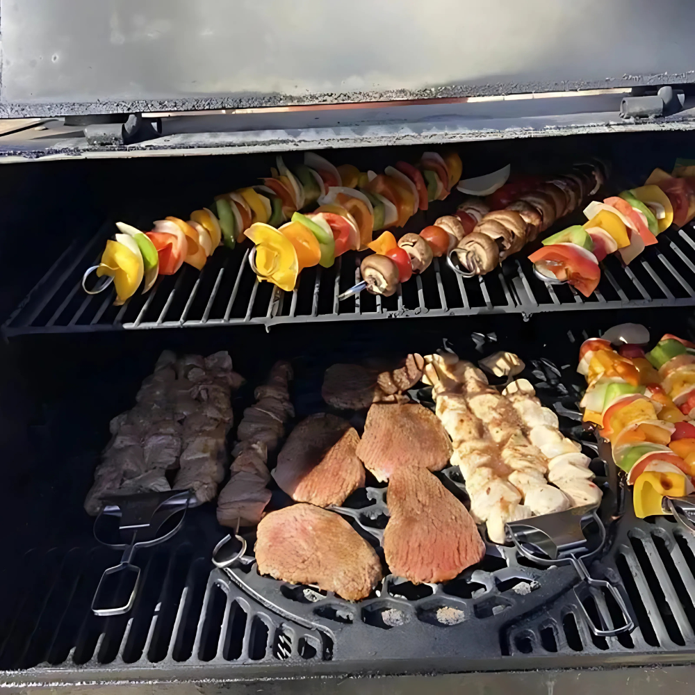 Skanto | Rustfritt Stål BBQ Spyd Triple Grill Verktøy