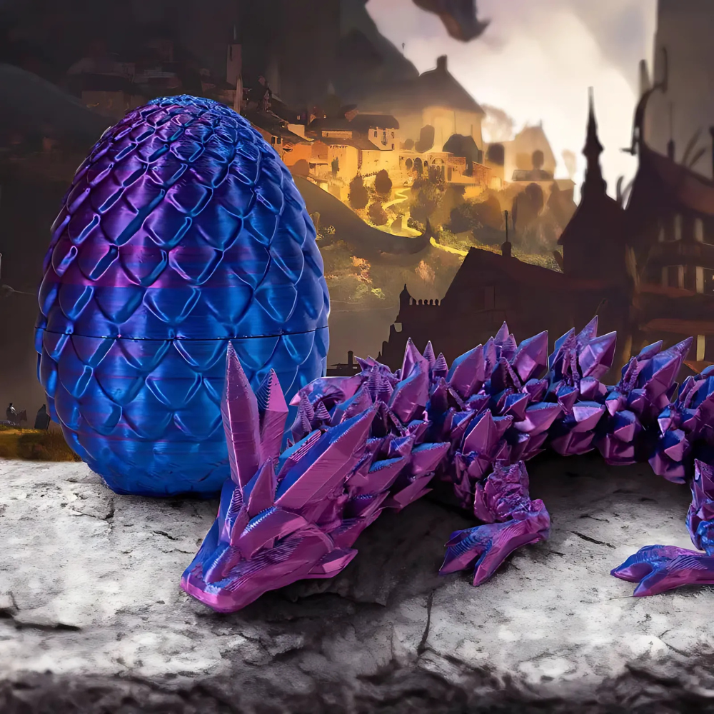 Skanto | Drageegg Krystall Figur 3D Printet Leketøy