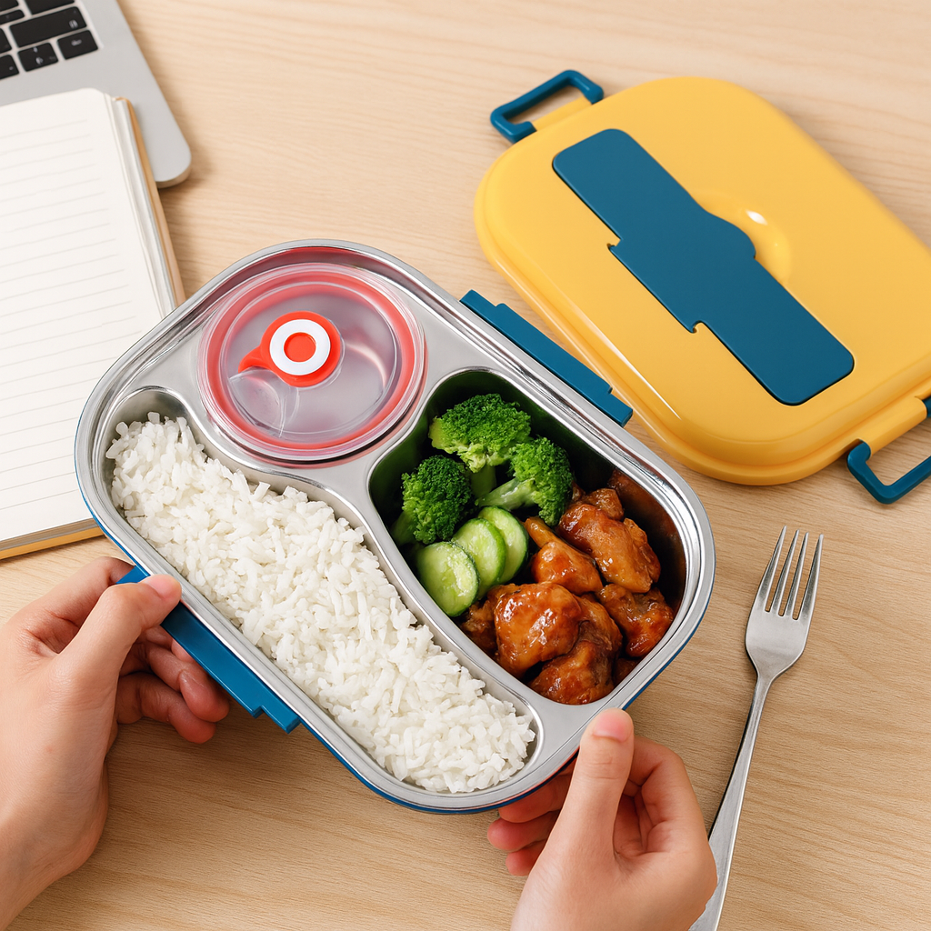 Fächer für Bento-Lunchboxen aus Edelstahl