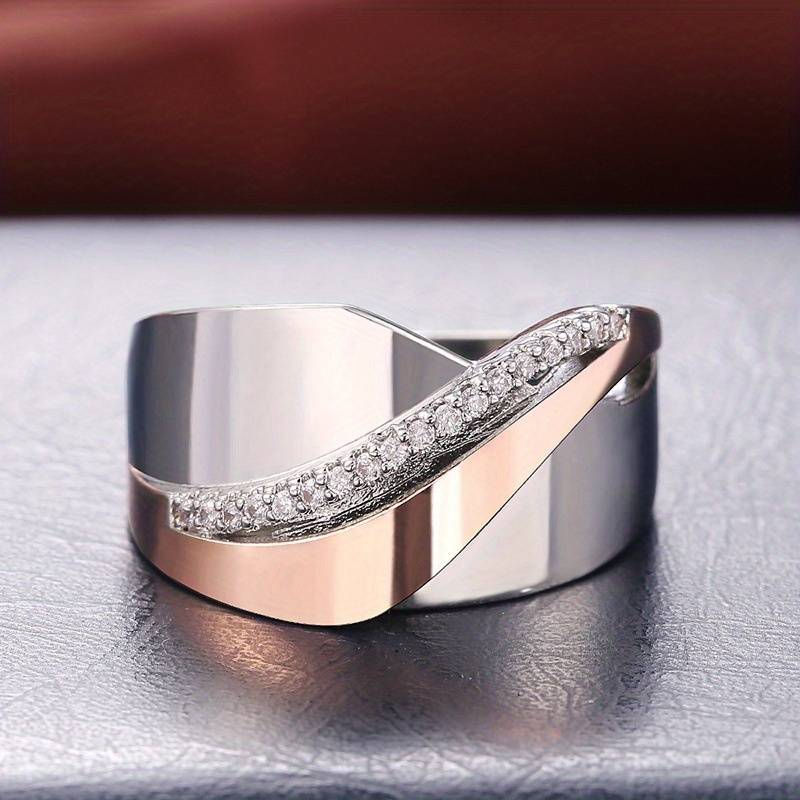 Elegant Vintage Zirkonia Ring i Roségull og Sølv - Elviana Skanto