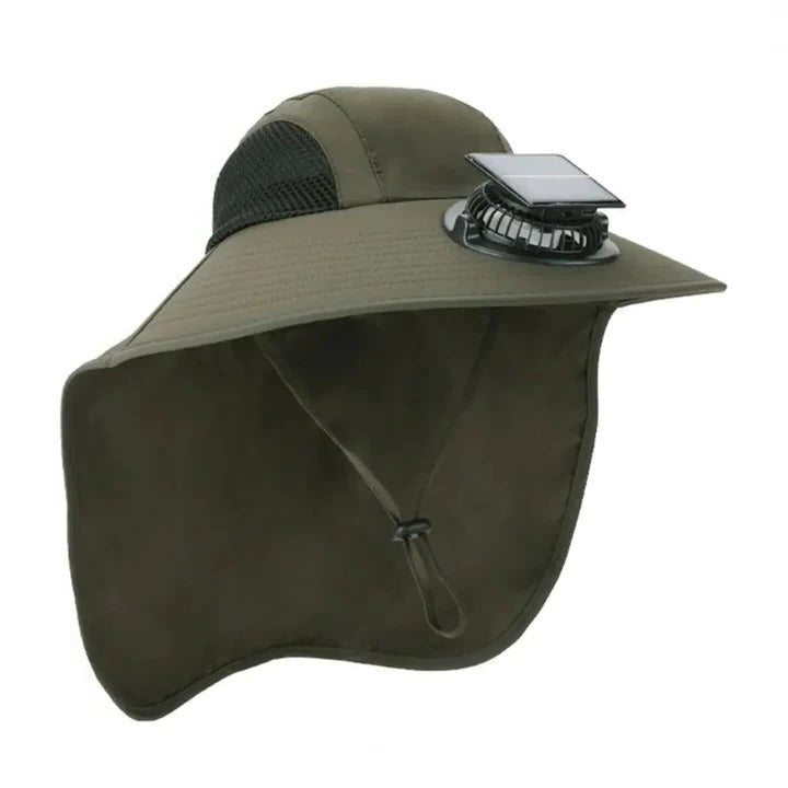 Skanto | Solar Fan Hat med Bred Skjerm UV Beskyttelse