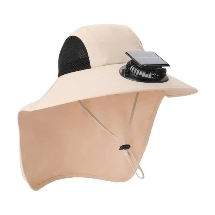 Skanto | Solar Fan Hat med Bred Skjerm UV Beskyttelse