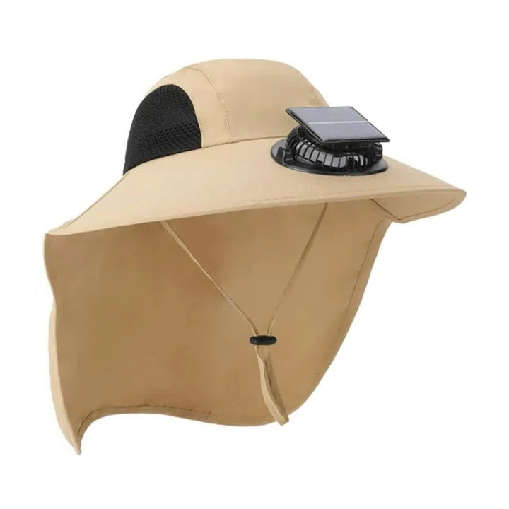 Solar Fan Hat med Bred Skjerm UV Beskyttelse | Skanto