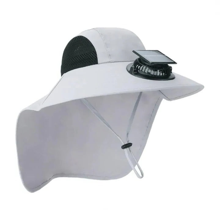 Solar Fan Hat med Bred Skjerm UV Beskyttelse | Skanto