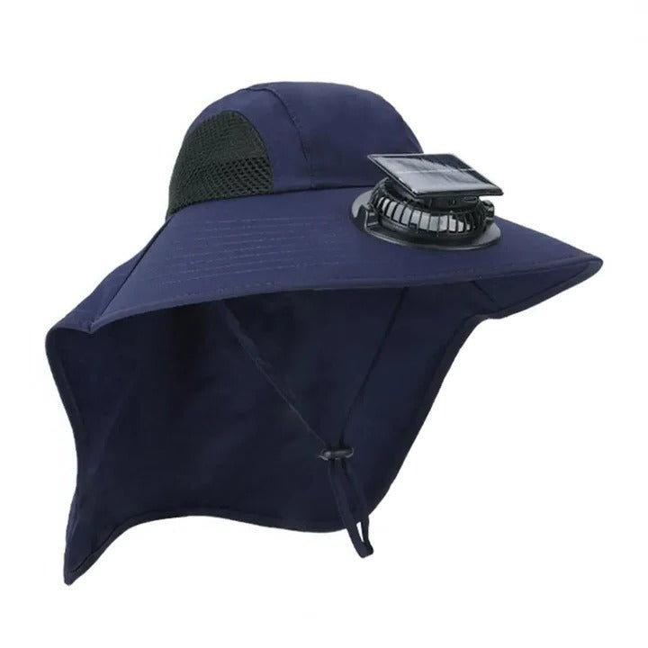 Skanto | Solar Fan Hat med Bred Skjerm UV Beskyttelse