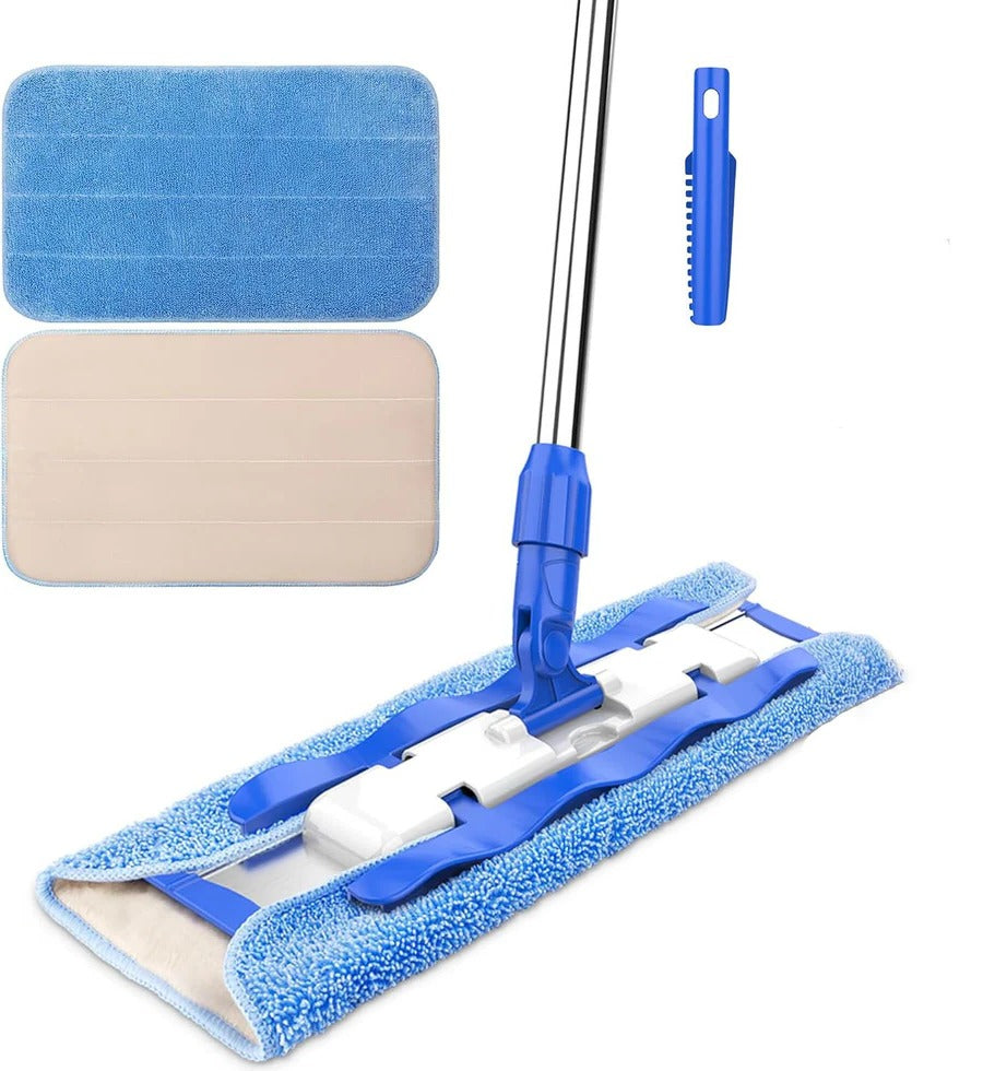 Skanto | Flat Mope med gjenbrukbare vaskbare mopper