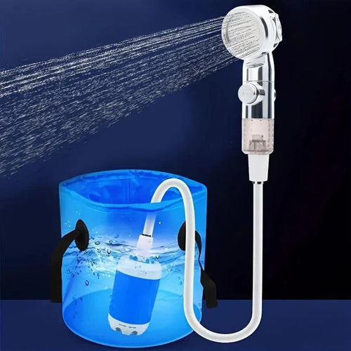 Tragbarer, USB-wiederaufladbarer Duschkopf mit Wasserpumpe