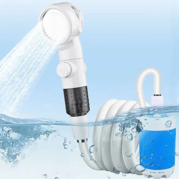 Tragbarer, USB-wiederaufladbarer Duschkopf mit Wasserpumpe