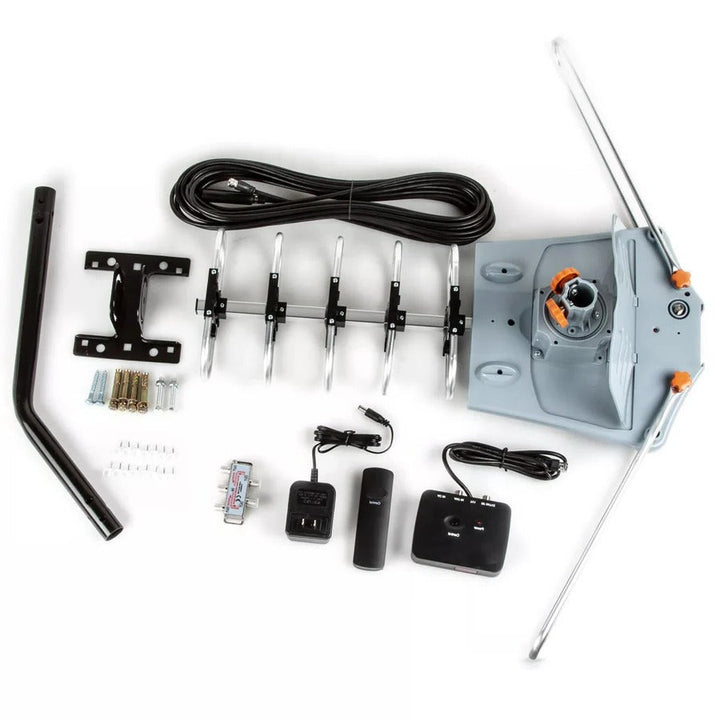 Skanto | Long Range Digital HD TV Antenne med Full 360 Retningsbestemt Motor og Monteringsstang