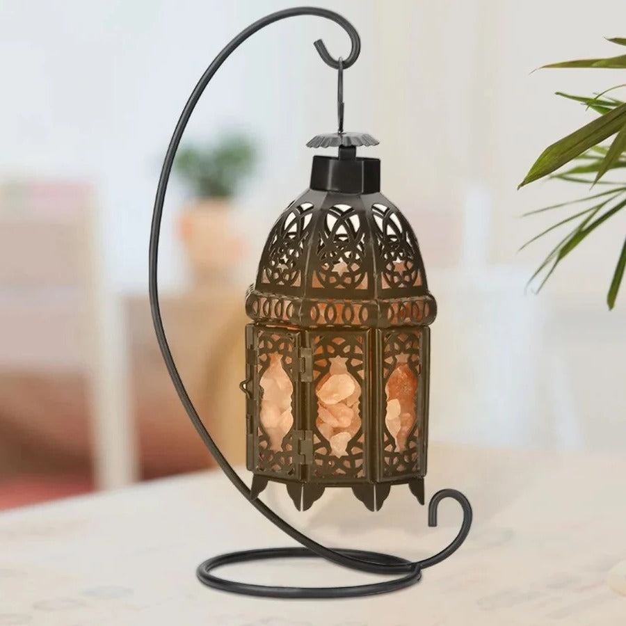 Skanto | Vintage Iron Salt Rock Bordlampe