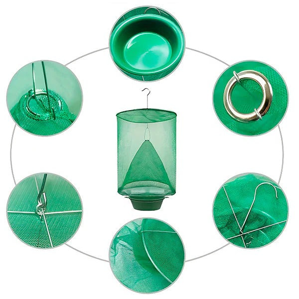 Skanto | Gjenv reusable Fly Trap, Utendørs Hengende Fluefanger, Kjemikaliefri og Vaskbar