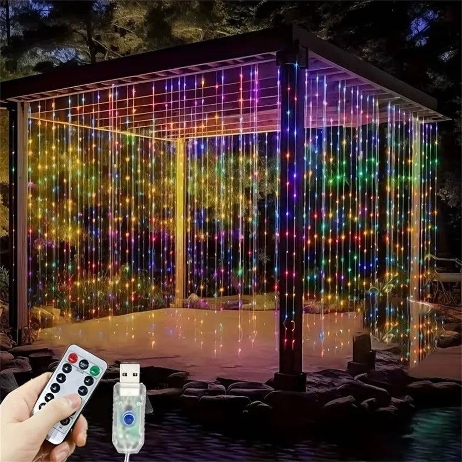 Skanto | Gardin LED Lys med Fjernkontroll, USB Drevet