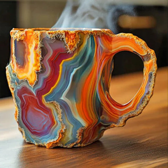 Skanto | Facettert Mineral Krystall Kaffe Mugge – Elegant Glass Kop