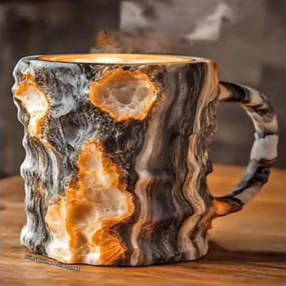 Skanto | Facettert Mineral Krystall Kaffe Mugge – Elegant Glass Kop