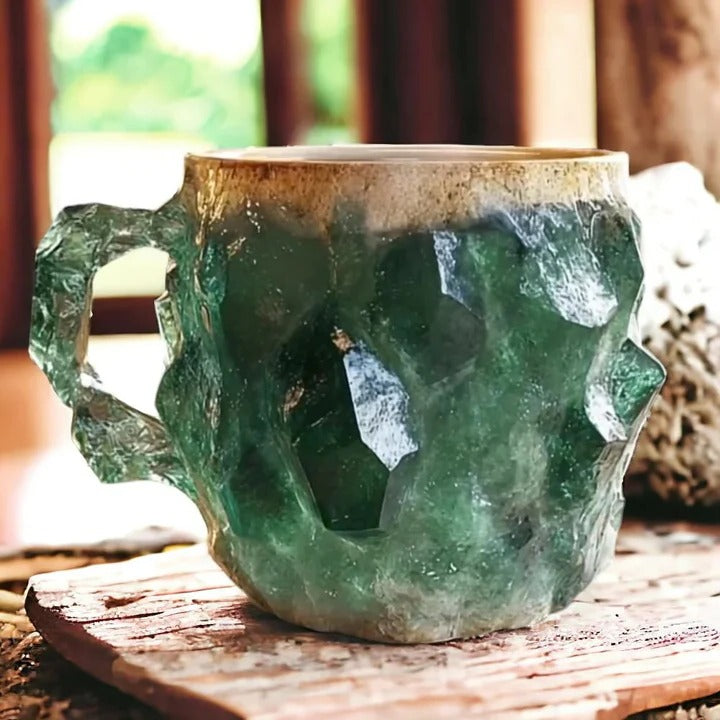 Skanto | Facettert Mineral Krystall Kaffe Mugge – Elegant Glass Kop