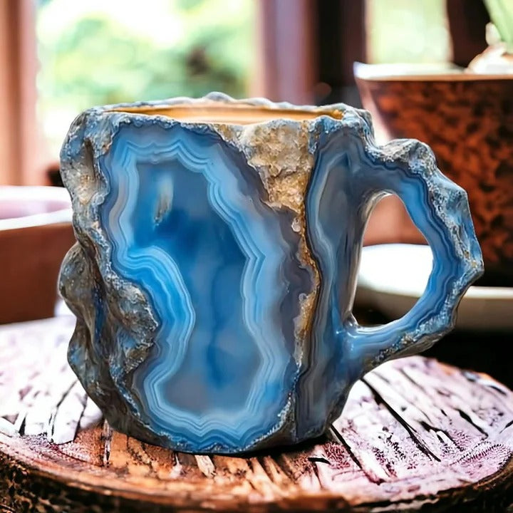Skanto | Facettert Mineral Krystall Kaffe Mugge – Elegant Glass Kop