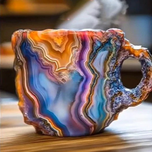 Skanto | Facettert Mineral Krystall Kaffe Mugge – Elegant Glass Kop