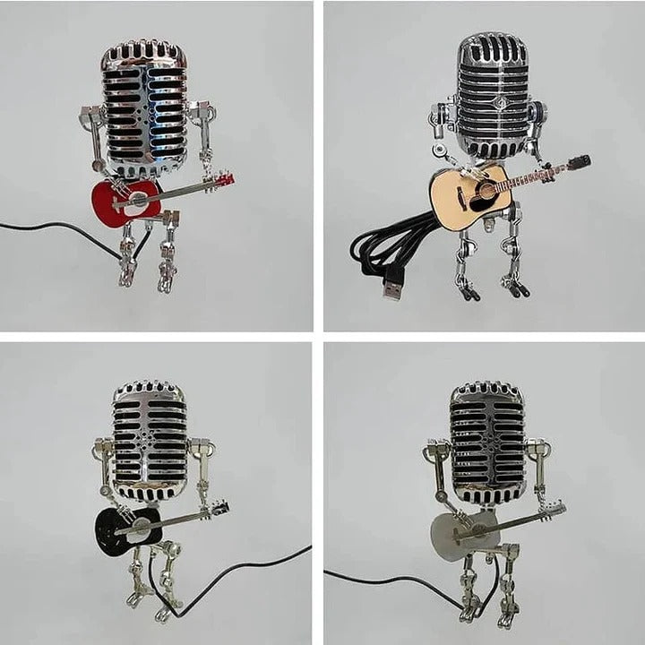 Skanto | Industriell stil robotlampe med gitar og vintage mikrofon design