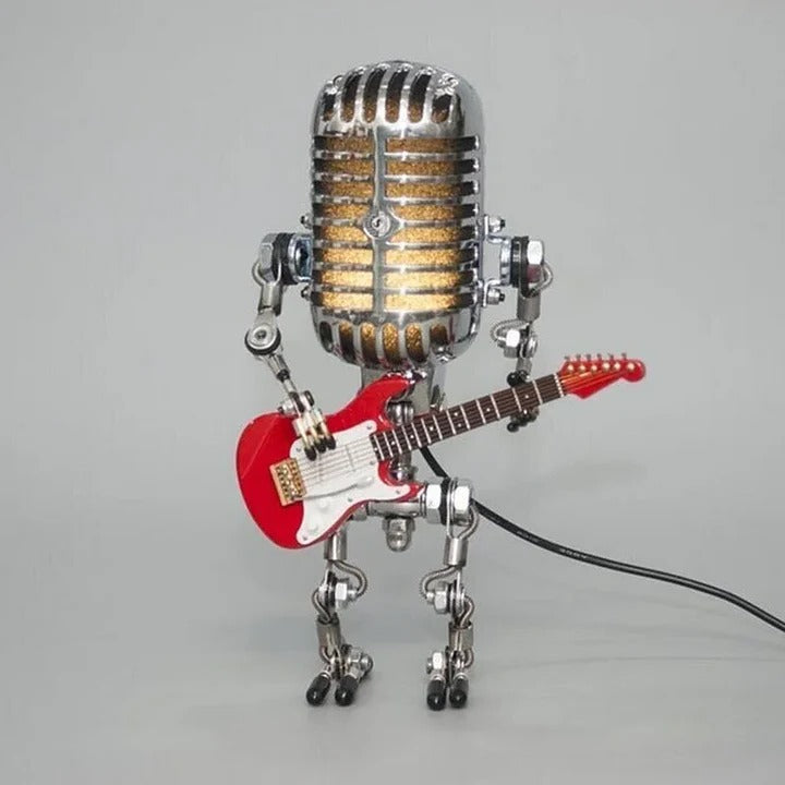 Skanto | Industriell stil robotlampe med gitar og vintage mikrofon design
