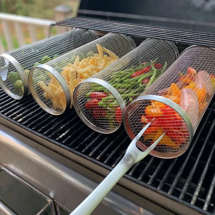 Skanto | Holdbar BBQ Grillkorg med roterende design for utendørs grilling
