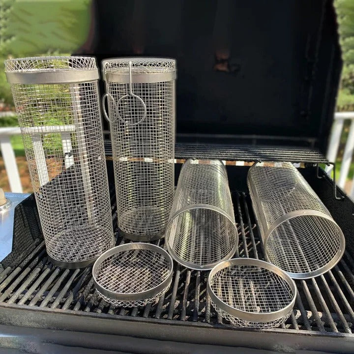 Skanto | Holdbar BBQ Grillkorg med roterende design for utendørs grilling