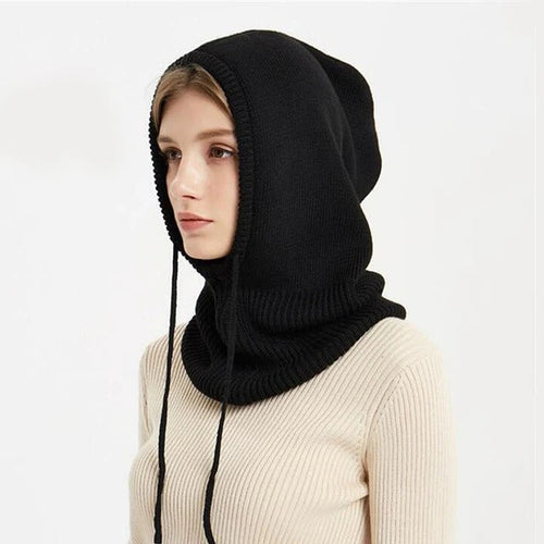 Skanto | Cashmere Strikkevinterlue med Hette – Varm & Elegant