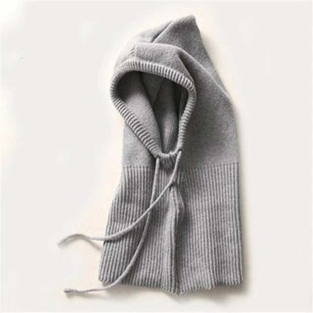 Skanto | Cashmere Strikkevinterlue med Hette – Varm & Elegant