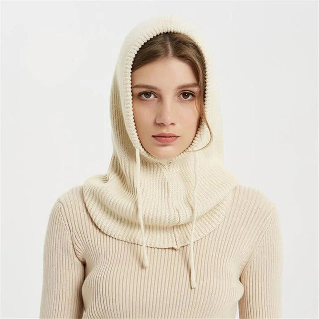 Skanto | Cashmere Strikkevinterlue med Hette – Varm & Elegant