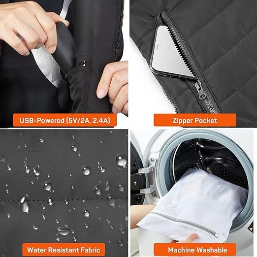 Skanto | Lettvektet Varmet Unisex Puffer Vest For Vinter Utendørs Aktiviteter