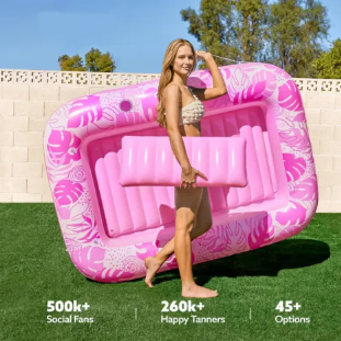 Skanto | SunLounge Oppblåsbar Solbasseng – Komfortabel Lounger for Hage eller Balkong