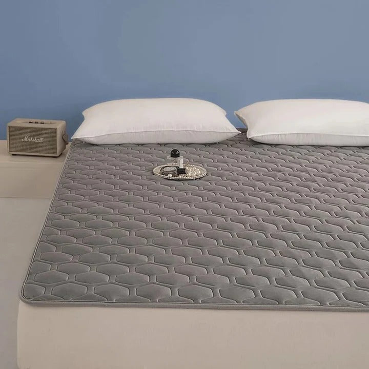 Quilted Cooling Mattress Pad med Høydensitets Kjølefiber | Skanto