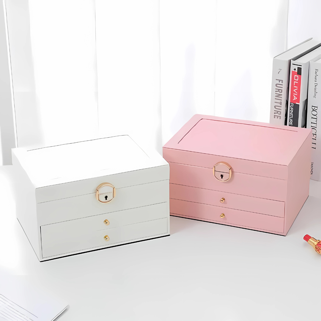Skanto | Lær Multi-Layer Smykkeskrin Organizer