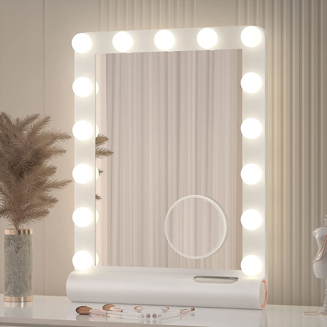 Skanto | LED-Schminkspiegel-Beleuchtung | Hollywood-Stil Lichtleiste | Warmweiß
