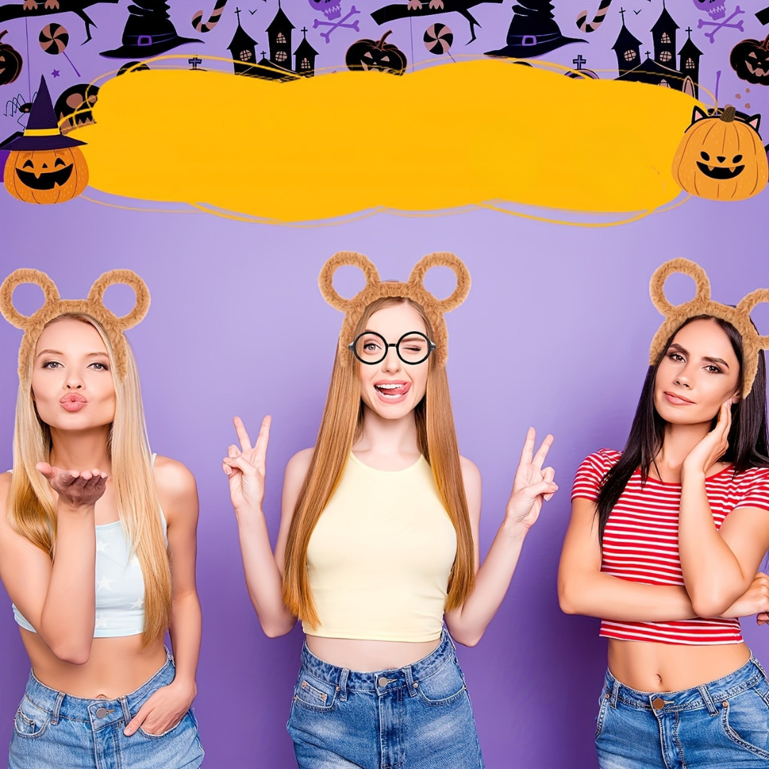 Skanto | Fuzzy Halloween Chipmunk Kostyme Tilbehørssett | Hodebånd Briller