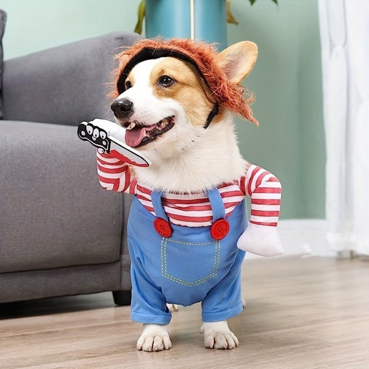 Skanto | Hund Halloween kostyme Plysj Morsomt antrekk | Skummel dukke design