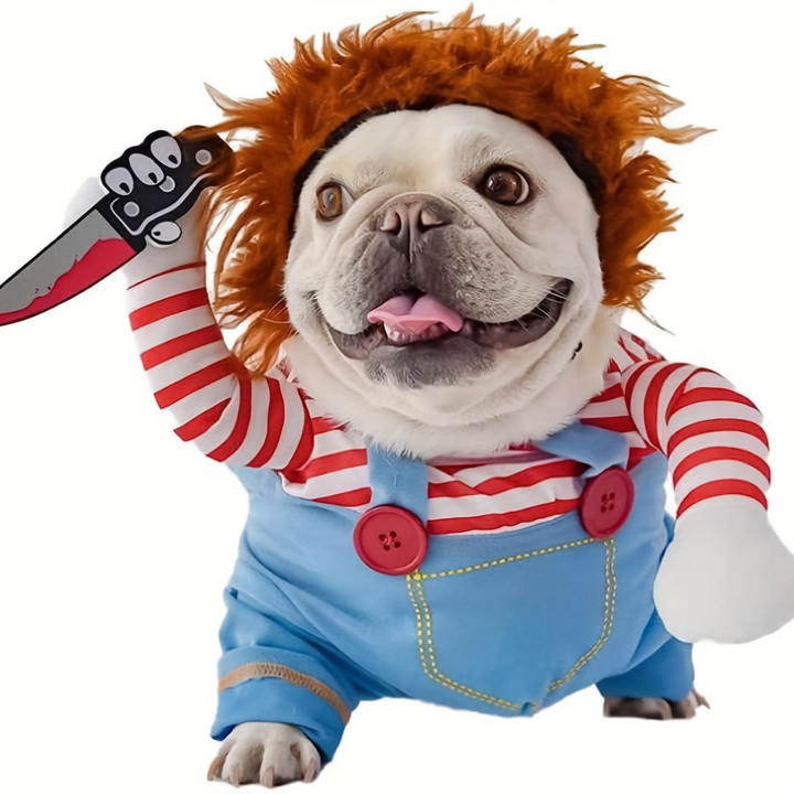Skanto | Hund Halloween kostyme Plysj Morsomt antrekk | Skummel dukke design