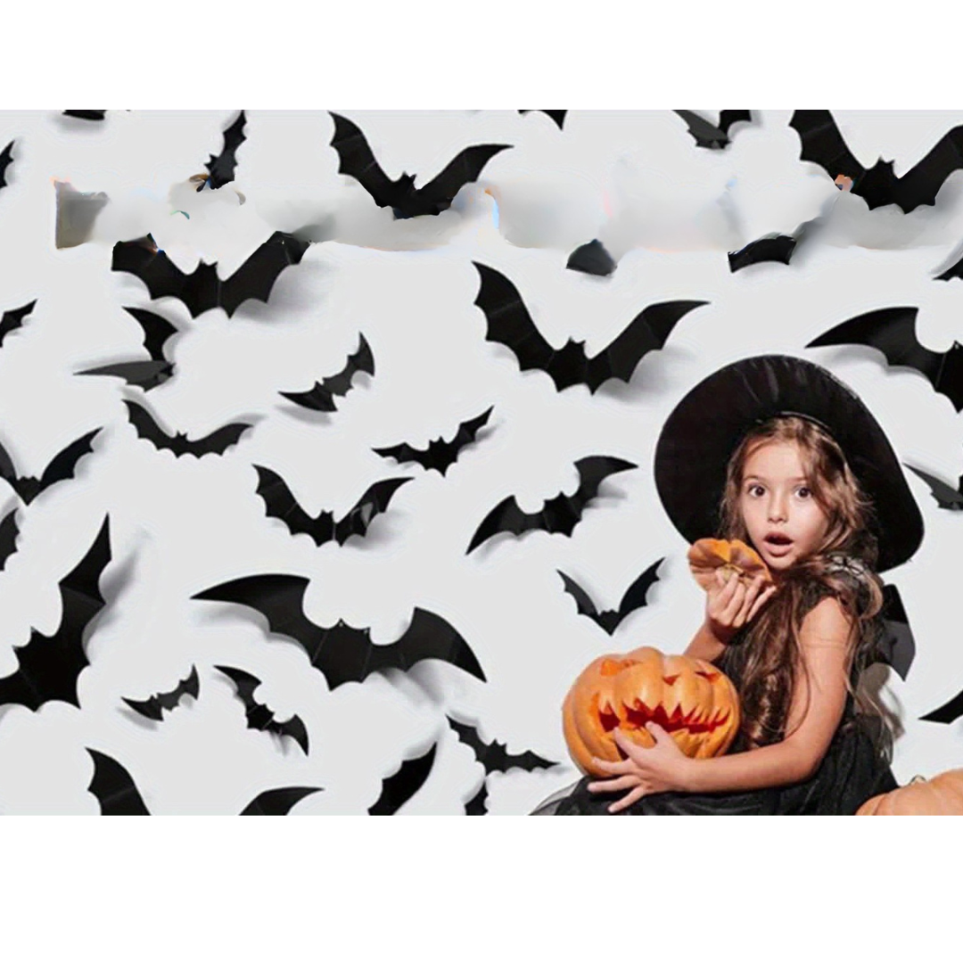 Skanto | Veggklistremerker 3D Halloween Flaggermus Dekorsett