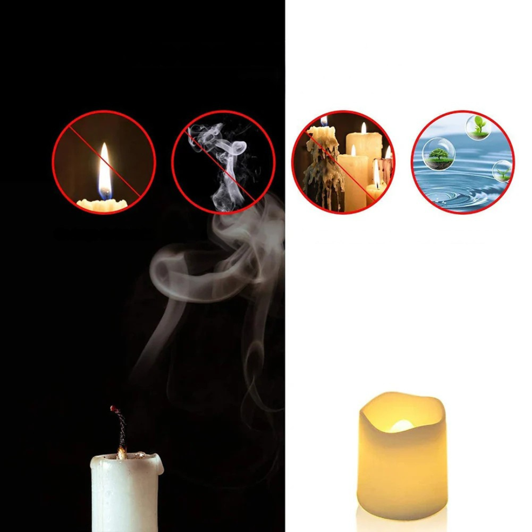 Skanto | LED Lys Varme Hvit Flameless Plast Sett