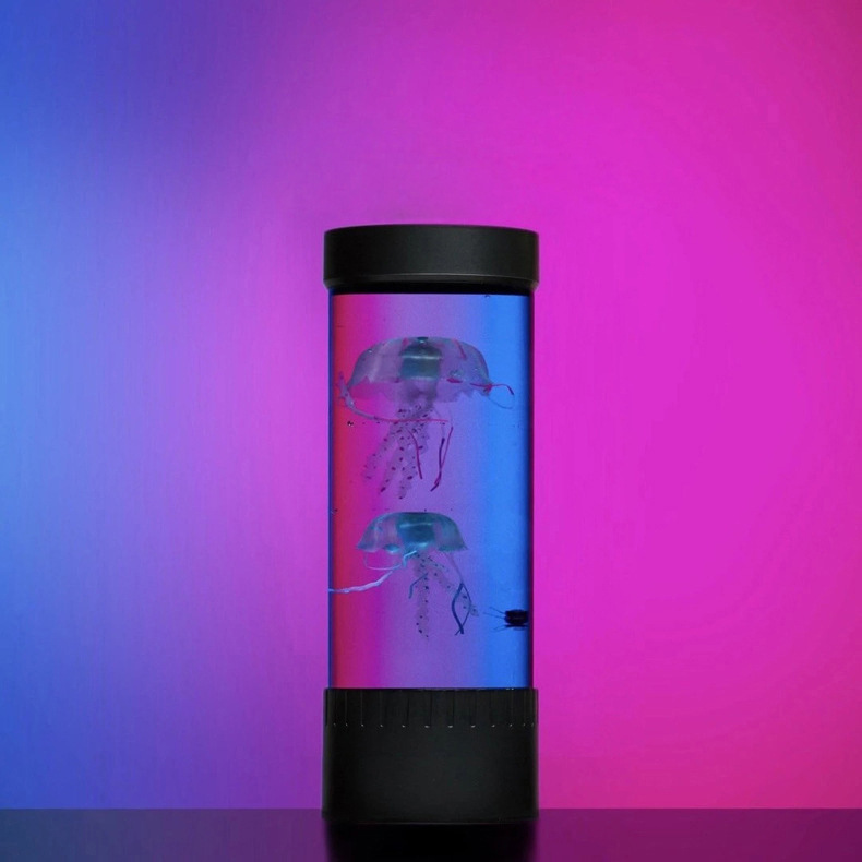 SerenitySphere - LED Akvarium Manet Lampe | Beroligende Lava Lampe med 7 Farger | Atmosfærisk Belysning | Skanto