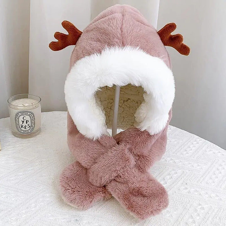 Skanto | Varm og koselig – 2-i-1 lue & skjerf med plush for kalde dager