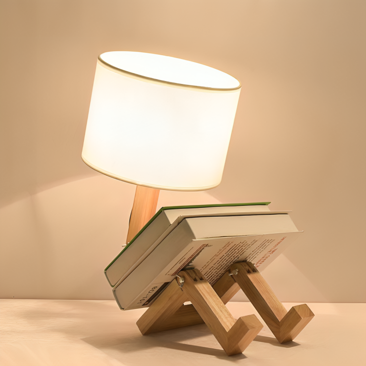 NordicLight – Skandinavisk Bordlampe med Integrert Bokhylle | Skanto