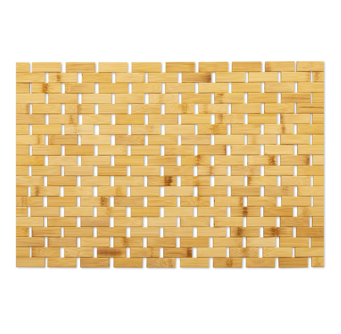 Norvo | Bambus BadeMatte Skli sikker Vannavvisende Løper Teppet For Bad Natural Tre BadeDusj Teppe Skli sikker Stoff