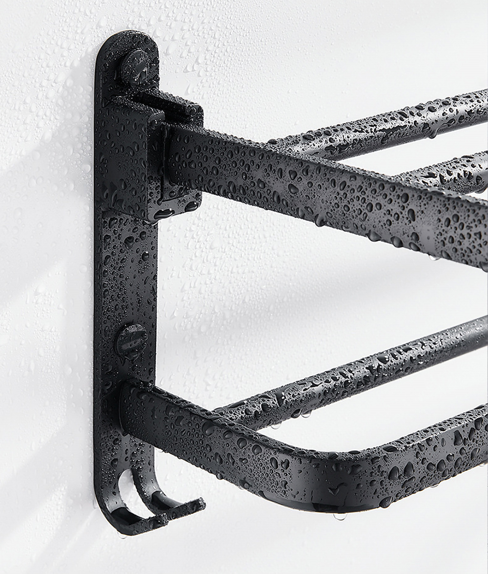 Skanto | Enkel Organizer Bad Aluminium Sammenleggbar Håndklestativ