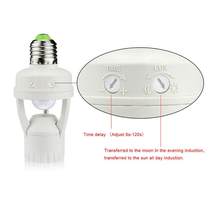 Skanto | 360 Rotasjonsbevegelsessensor Socket Switch Led Lyspærebase