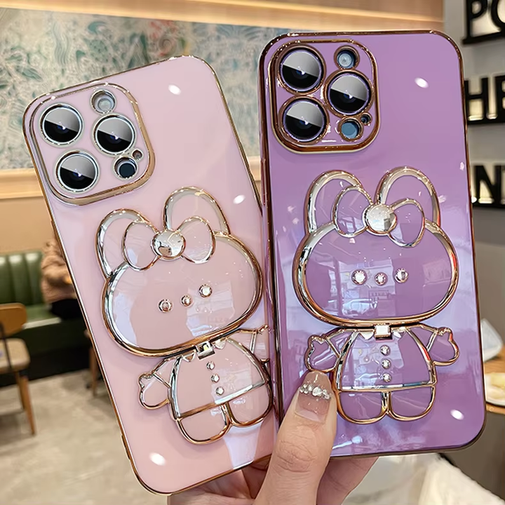 Skanto | 3D Kanin Koreansk Stil Speil iPhone Etui