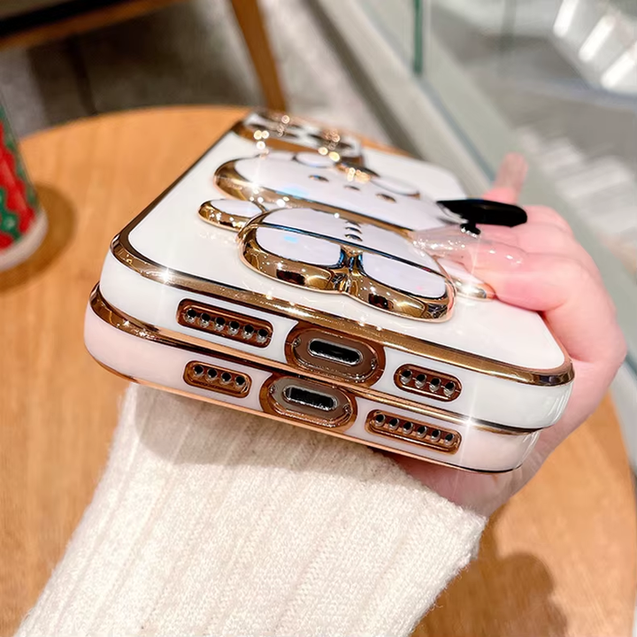 Skanto | 3D Kanin Koreansk Stil Speil iPhone Etui