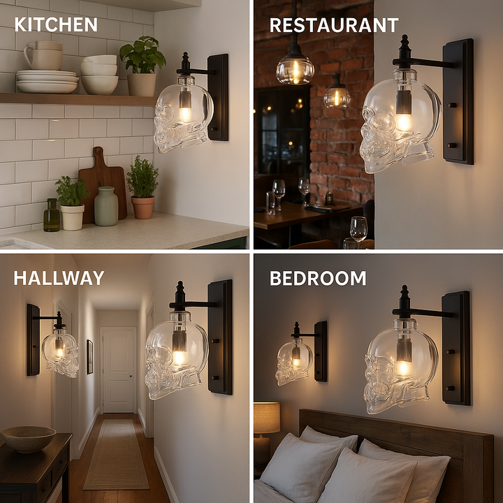 Skanto | Gotisk Hodeskalle Flaske Retro Vegglampe