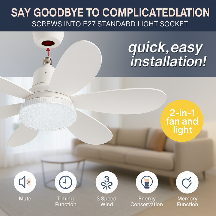 Elegant Flower Energy Saving RC Ceiling Fan Lamp | Skanto