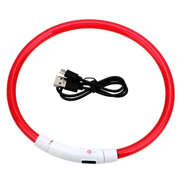 Skanto | Lyse opp hundehalsbånd, USB-oppladbart LED-glødende halsbånd